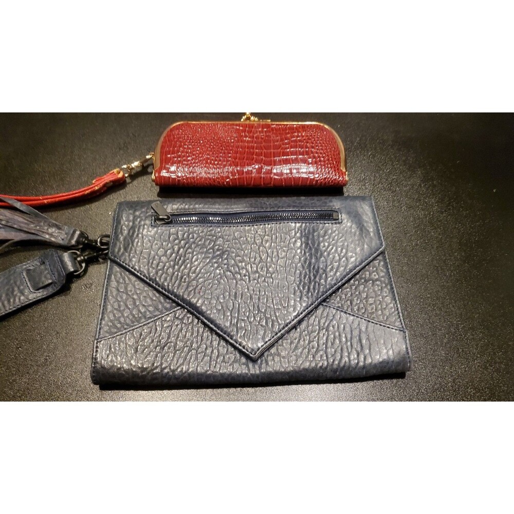 Red and Blue Wristlet Wallet Small Zip Coin Purse Card Holder